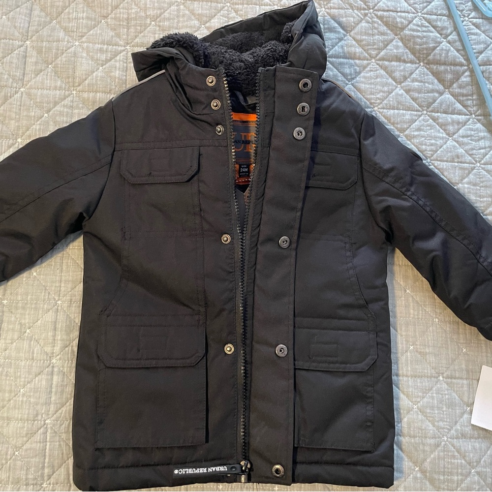 Urban Republic 24M Black Infant Jacket with Hood